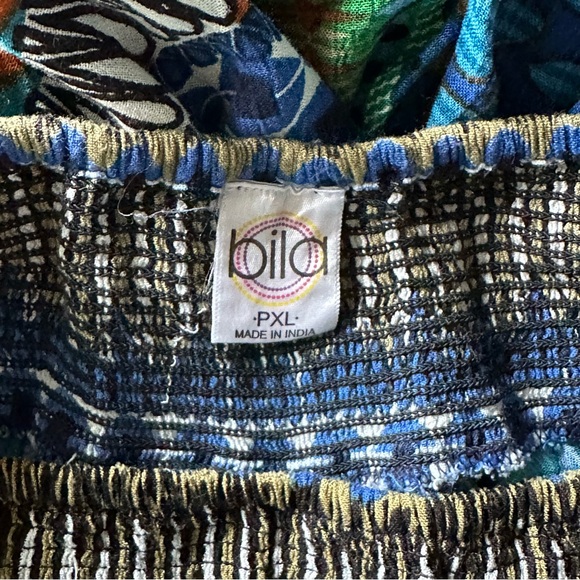 Bila Maxi Skirt Womens PXL Blue Hanky Hem Midi Hippie Cottagecore Boho petite - Picture 7 of 7